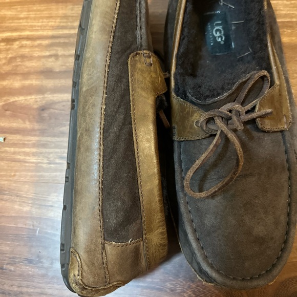 Ugg Australia Byron Cappuccino Dark Brown Suede Slippers 5102 Men’s 11 - Picture 7 of 10